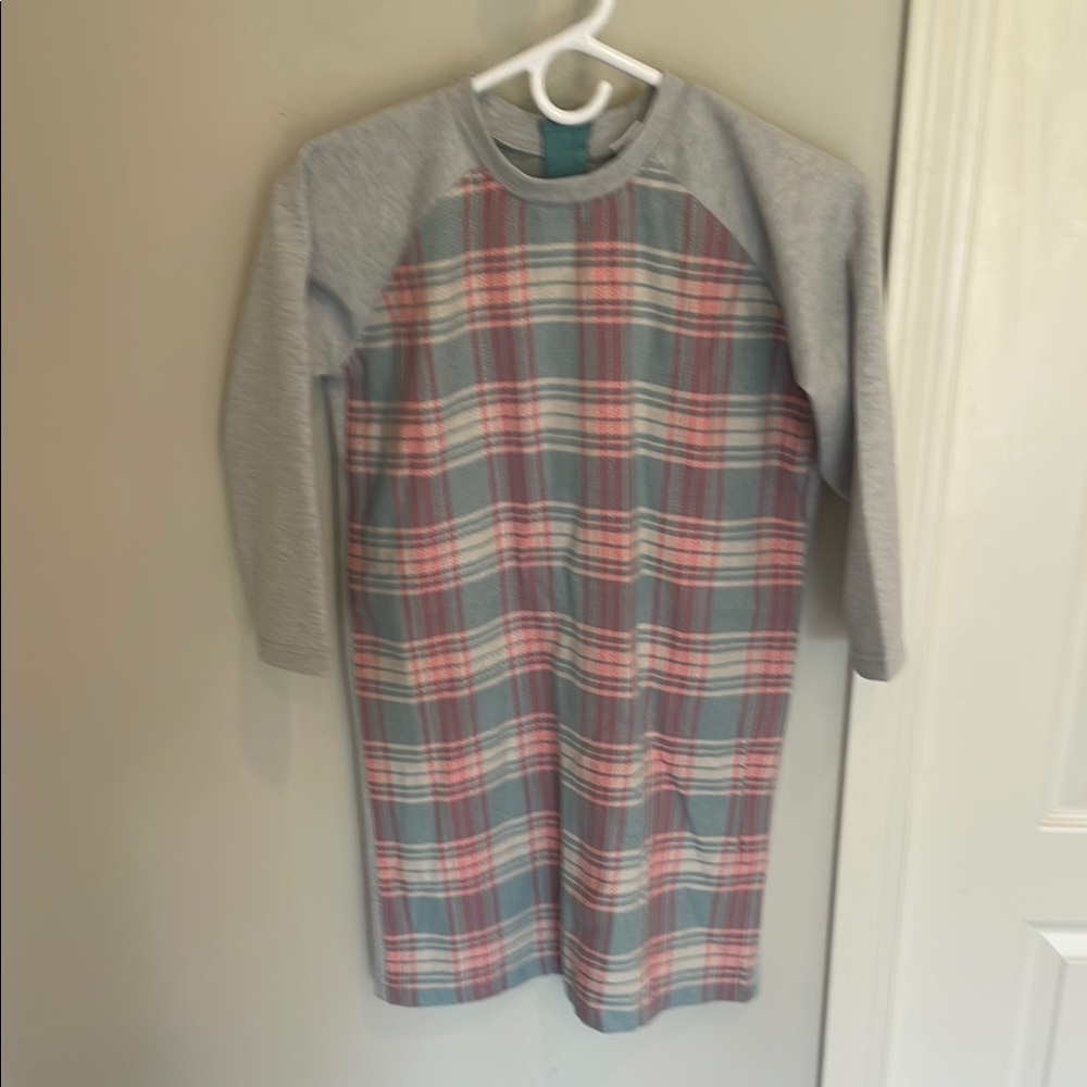 Plaid Kids Casual Dress - Gray and Red